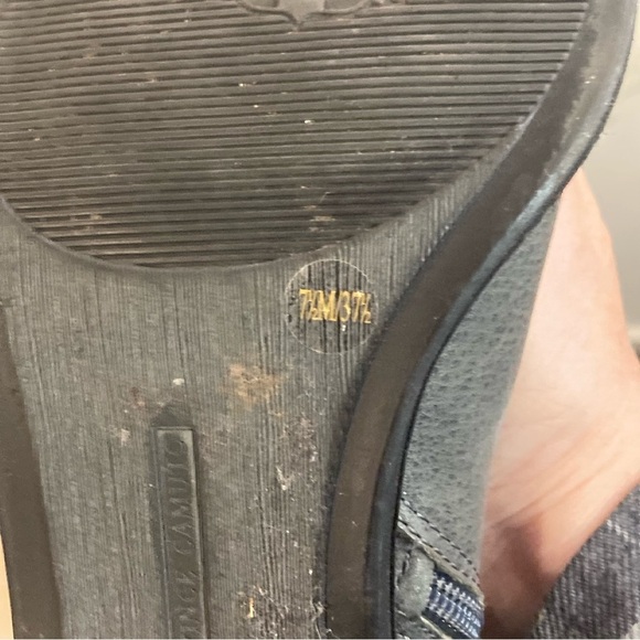 VINCE CAMUTO Sz 7.5 Grey Buckle  Stacked Heel Almond Toe Western Vibe Booties - Picture 12 of 14